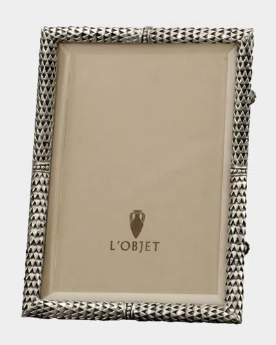 L & Apos;objet Scales Platinum Picture Frame, 5" X 7" In Metallic