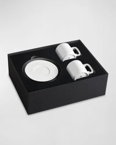 L & Apos;objet Soie Tresse Espresso Cup & Saucer In White