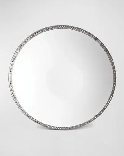 L & Apos;objet Soie Tressee Platinum-plated Soup Plate In Gray