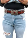 L & B Creations Handmade Leaf Design Genuine Leather Belts In Brown In Brown