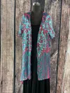 L & B Creations Sequin Duster In Pink/blue In Black