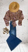 L & B Life Lisa Mid Rise Flare Jean In Mid Wash In Multi