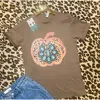 L & B Life Women's Leopard Pumpkin Graphic Top In Brown In Brown