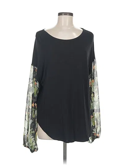 Pre-owned L & B Long Sleeve Blouse In Black