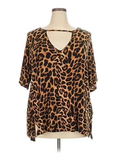 Pre-owned L & B Short Sleeve Blouse In Black