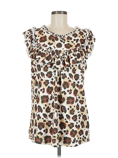 Pre-owned L & B Sleeveless Blouse In White