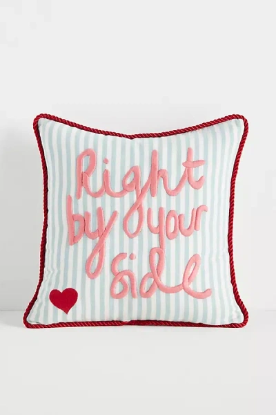 L & Clay Ceramics L & Clay Cotton Embroidered Text Cushion