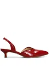 L Arianna 45mm Leather Pumps In Red