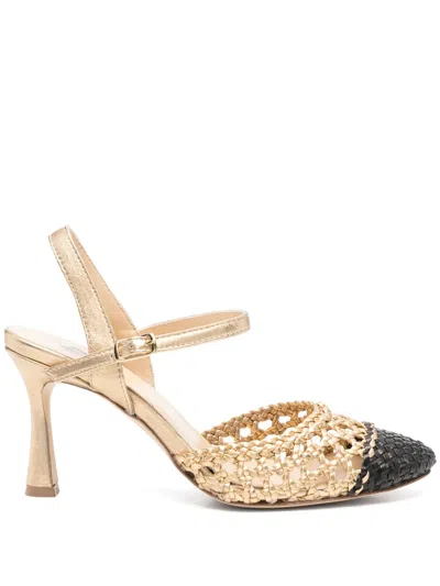 L Arianna 80mm Leather Pumps In 金色