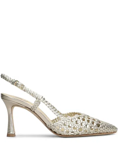 L Arianna Leather Pumps In Silver