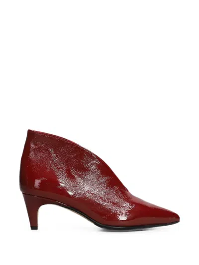 L Arianna Pointed-toe Patent-finish Ankle Boots In Red