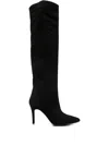 L Arianna Suede Pointed-toe Knee-high Boots In Black