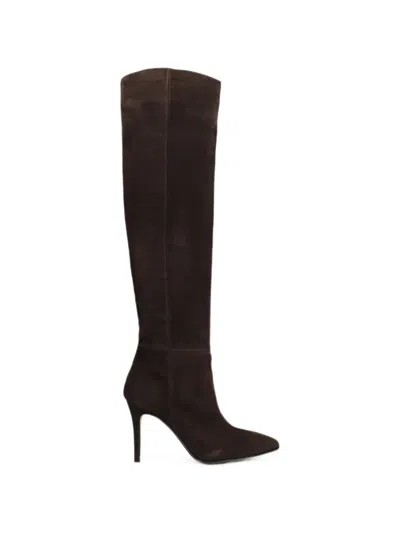 L Arianna Suede Pointed-toe Boots In Brown