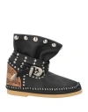 L' Artigiano Di Riccione Woman Ankle Boots Black Size 5 Leather