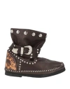 L' Artigiano Di Riccione Woman Ankle Boots Chocolate Brown Size 6 Leather