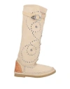 L' Artigiano Di Riccione Woman Boot Sand Size 10 Leather In Beige