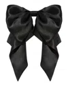 L Erickson Clara Silk Charmeuse Bow Barrette In Charmeuse Black