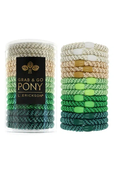 L Erickson L. Erickson Grab & Go 15-pack Braided Ponytail Holders In Lucky