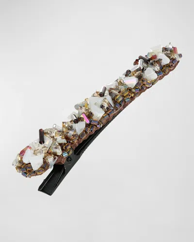 L Erickson Jana Embellished Duckbill Clip In Cocoa