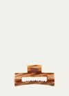 L Erickson Large Cutout Rectangle Jaw Hair Clip In Caramel Horn