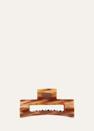 L Erickson Large Cutout Rectangle Jaw Hair Clip In Caramel Horn