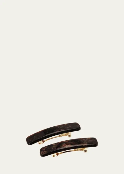 L ERICKSON MINI CLASSIC RECTANGLE BARRETTES, SET OF 2