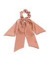 L Erickson Playa Bow Satin Scrunchie Ponytail Holder In Cocoa