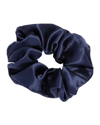 L Erickson Silk Charmeuse Oversized Scrunchie In Charmeuse Navy