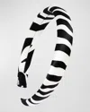 L Erickson Silk Charmeuse Padded Headband In Wild Zebra