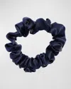 L Erickson Silk Charmeuse Printed Scrunchie In Charmeuse Navy