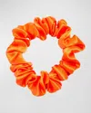 L Erickson Silk Charmeuse Printed Scrunchie In Charmeuse Orange