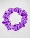 L Erickson Silk Charmeuse Printed Scrunchie In Electric Grape