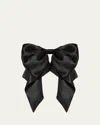 L. Erickson Usa Clara Silk Charmeuse Bow Barrette In Charmeuse Black