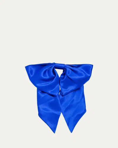 L. Erickson Usa Clara Silk Charmeuse Bow Barrette In Charmeuse Ocean