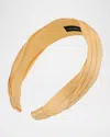 L. Erickson Usa Grace Pleated Headband In Lazy Peach