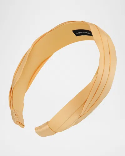 L. Erickson Usa Grace Pleated Headband In Lazy Peach