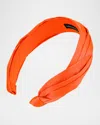 L. Erickson Usa Grace Pleated Headband In Mandarin