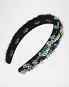L. Erickson Usa Laine Flower Embellished Headband In Black Floral