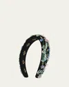 L. Erickson Usa Laine Flower Embellished Headband In Black Floral