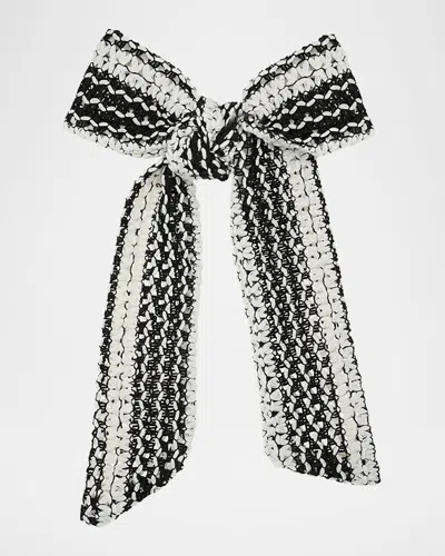 L. Erickson Usa Liz Textured Bow Barrette In Black