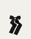 L. Erickson Usa Long Satin Bow Barrette In Black