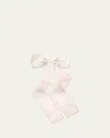 L. Erickson Usa Long Satin Bow Barrette In Rose Quartz