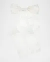 L. Erickson Usa Long Satin Bow Barrette In White