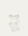 L. Erickson Usa Long Satin Bow Barrette In White