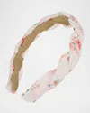 L. Erickson Usa Macie Twisted Flower-print Headband In Pink