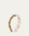 L. Erickson Usa Macie Twisted Flower-print Headband In Pink