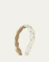 L. Erickson Usa Macie Twisted Flower-print Headband In Yellow