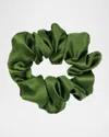 L. Erickson Usa Medium Satin Scrunchie In Avocado