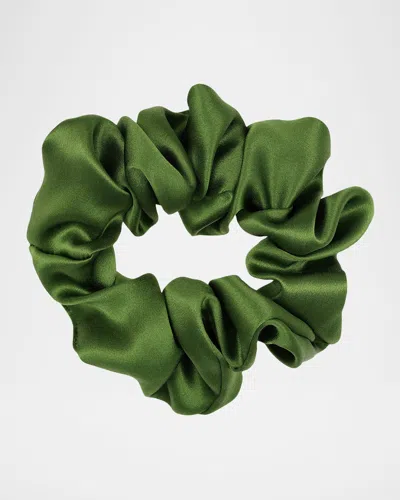 L. Erickson Usa Medium Satin Scrunchie In Avocado