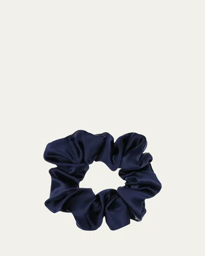 L. Erickson Usa Medium Satin Scrunchie In Navy